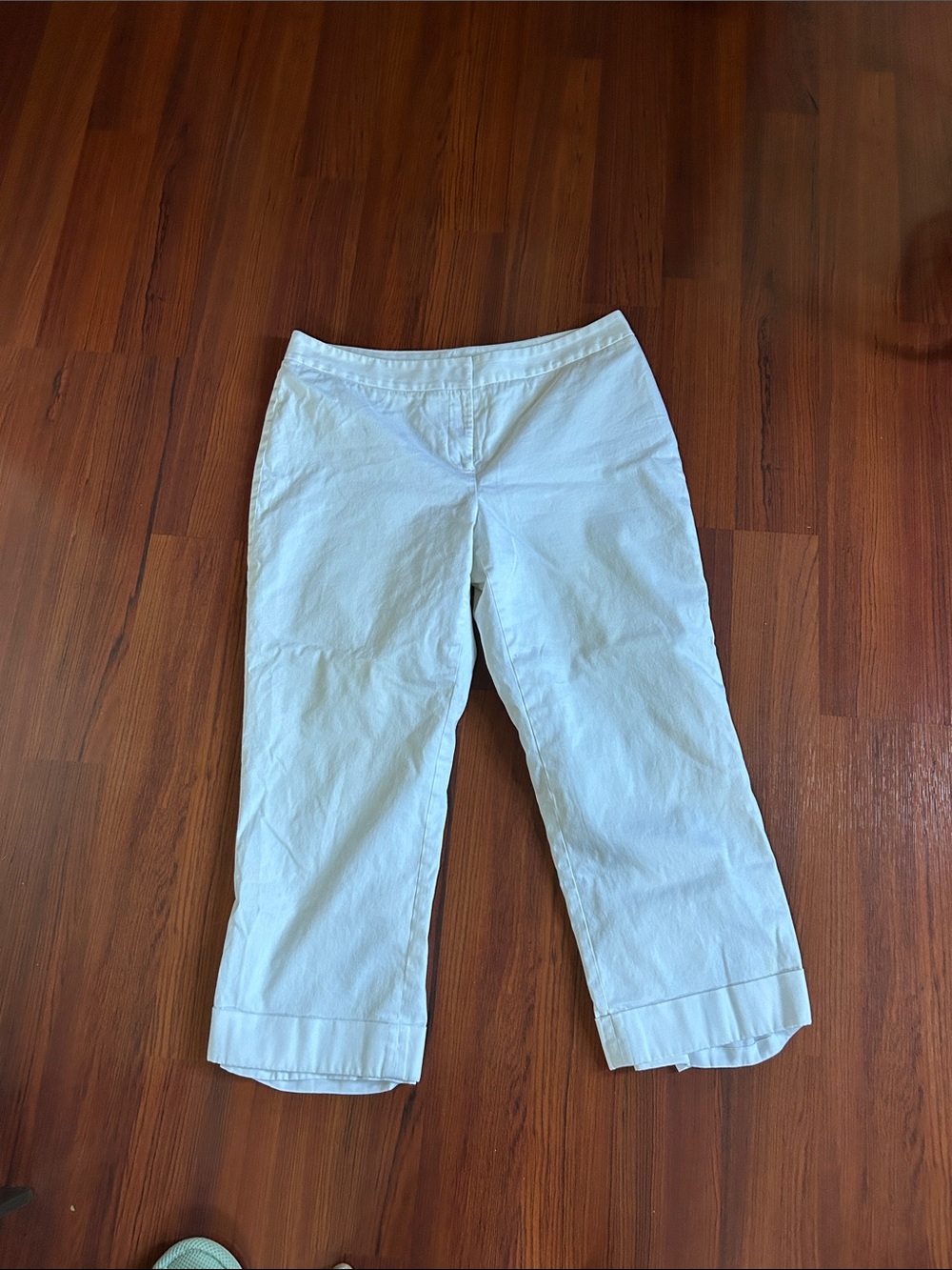 Casual Corner White Cropped Wide-Leg Pants